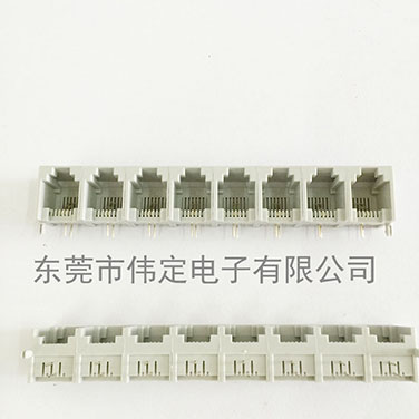 5521 1X8 rj11 6P2C 可拼接灰色8口話接口