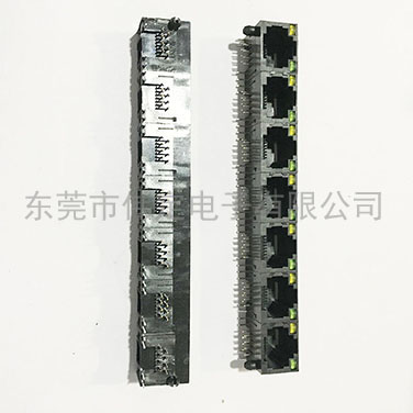 56 1x7全塑帶燈可拼接rj45母座