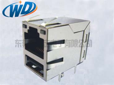 RJ45+單層USB帶LED燈  內(nèi)置百兆千兆網(wǎng)絡(luò)變壓器