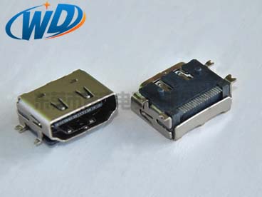 19PIN 全貼片帶定位柱 HDMI 高清接口 SMT連接器